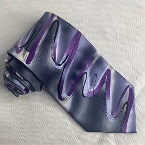 VTG J. Garcia Psychedelic Tie Floating Planes Purple Collection 52 100% Silk